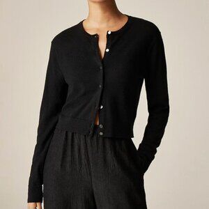 J Crew Featherweight 100% cashmere shrunken cardigan sweater worn once no flaws